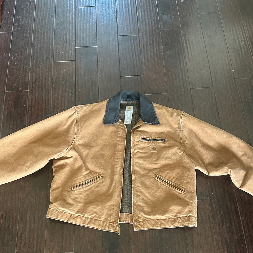 Carhartt Men’s Brown and Charcoal Jacket 2XL